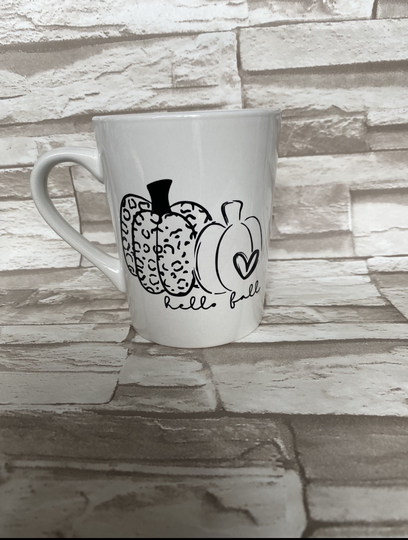 Hello Fall Leopard Print Boho Inspired Pumpkin Coffee Mug