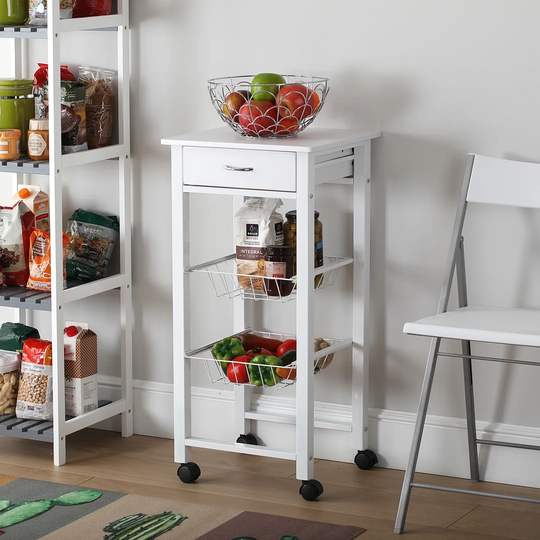 Oneridge 39Cm Kitchen Trolley with Locking Wheels