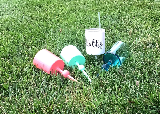 Floating Cocktail Glasses; Spike Glass; Glass With Lid & Straw
