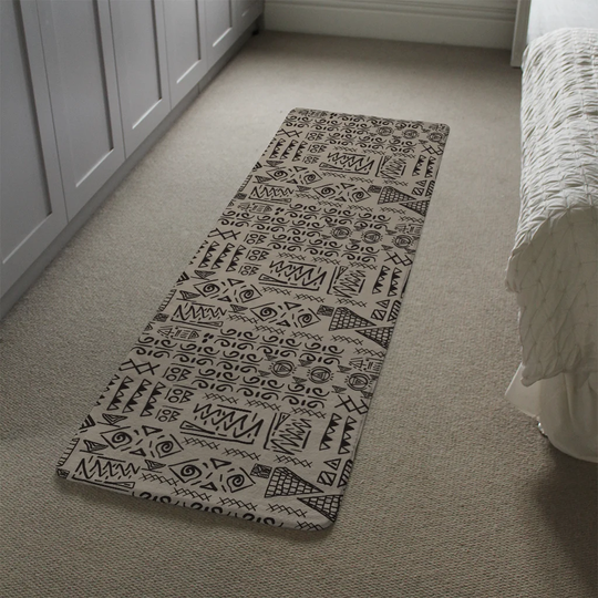 Kumar Egyptian Theme with Ethnic and Tribal Motifs Designer Shaggy Light Brown/Black Rug
