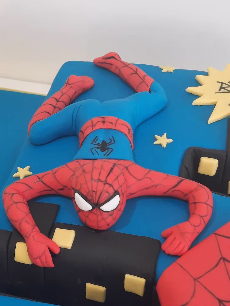 Fondant Spiderman Cake Topper & Happy Birthday Message
