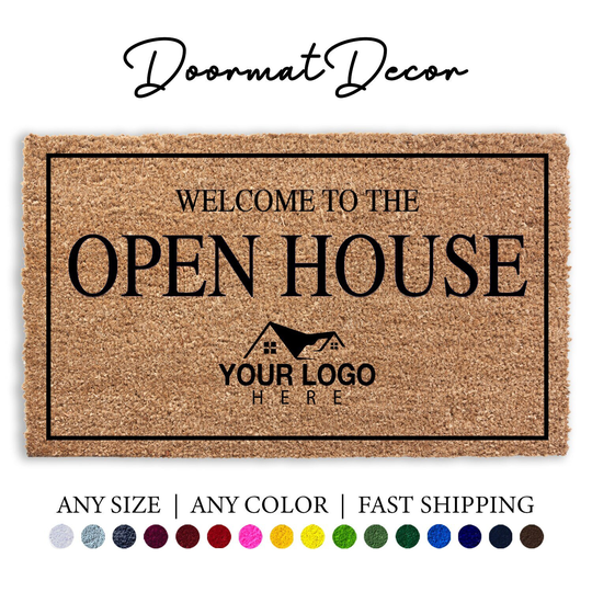 Welcome To The Open House Realtor Doormat, Real Estate Agent Client Gift, Outdoor Door Mat, Closing Gift Front Mat