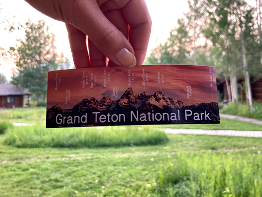 Grand Teton National Park Mountains With Labels Sticker Or Magnet