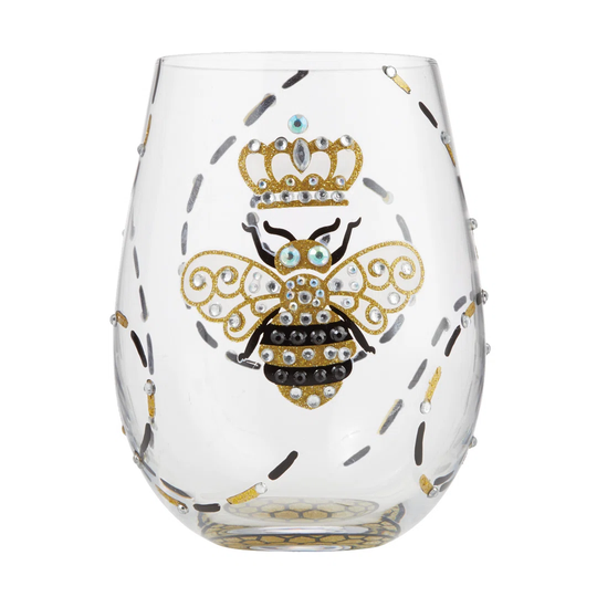 Queen Bee Stemless Wine Glass