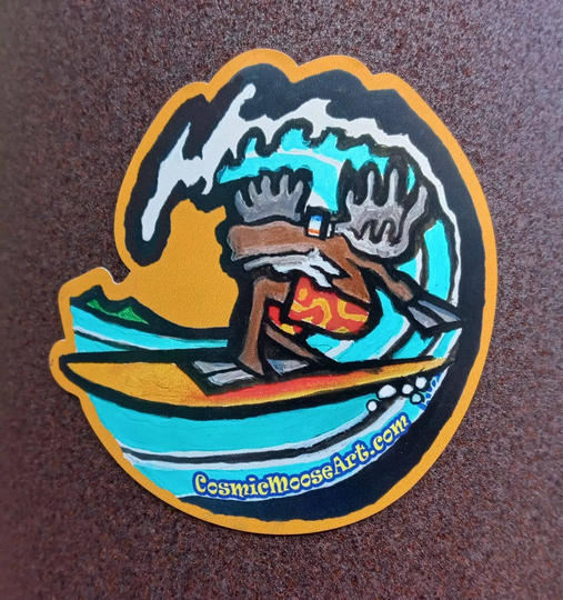 Moose Magnet, Cosmic Art, Surfing, Fun Beach Decor, Wildlife, Moose, Car Wildlife Magnet, Surf Nh, Surfing
