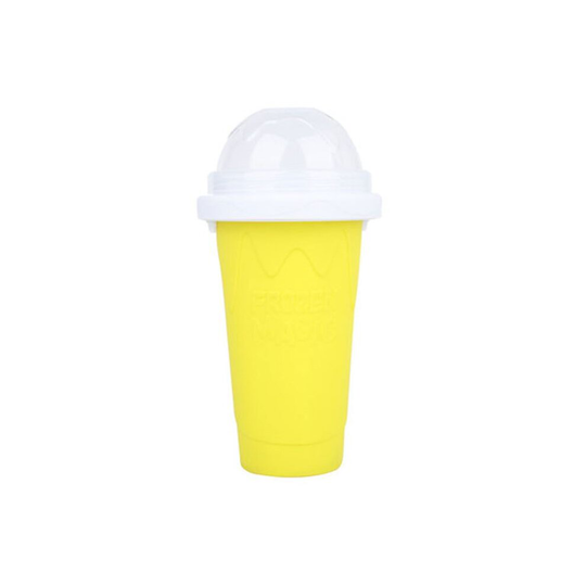 (Yellow) DIY Homemade Smoothie Cups Freezes Drinks Cup Double Layer, Shake Smoothie Cup, Quick Frozen Smoothies Slushy Ice Cream Maker Milk Shake Make