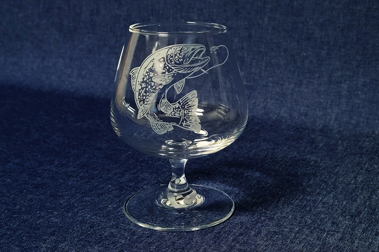 Fishing - Angling Engraved Brandy Glass