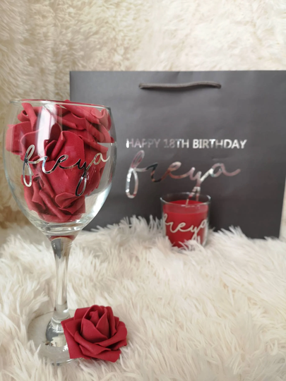 Personalised Birthday Set Gifts| Christmas Gift Sets | 21st 30Th Wine Glass Present For Her Gin