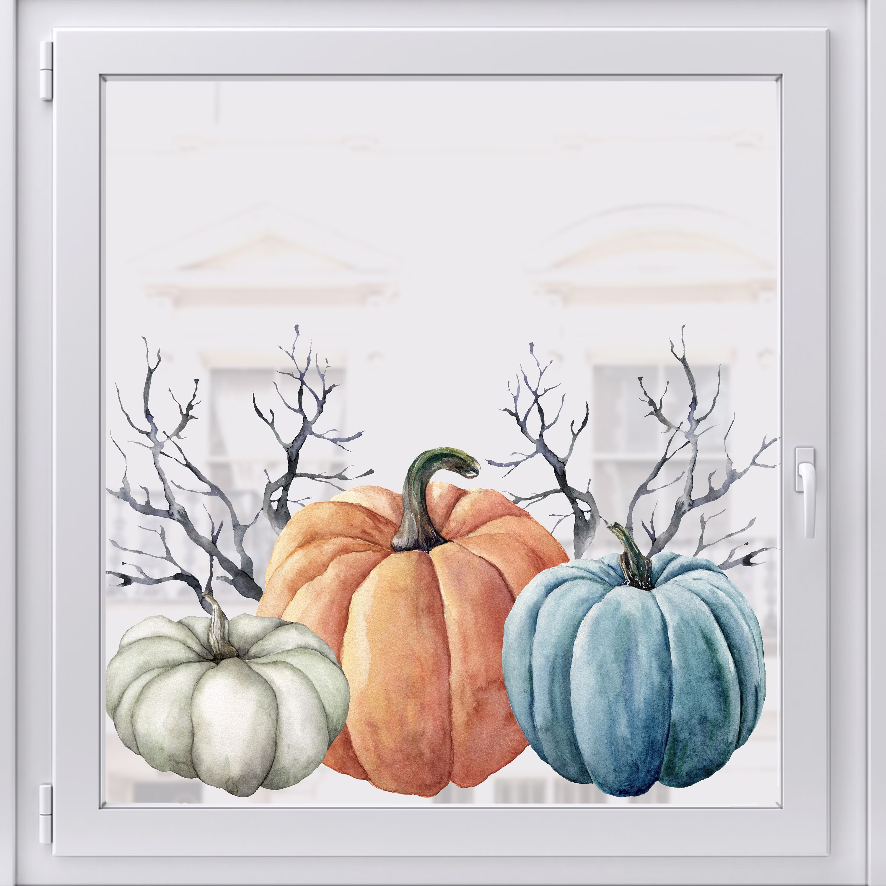 Pumpkin Decal For Halloween Window Décoration - Reusable Cling Stickers By Dizzy Duck