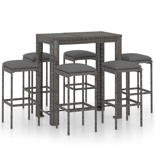 Besuglow 6 Seat Bar Height Dining Set with Cushions