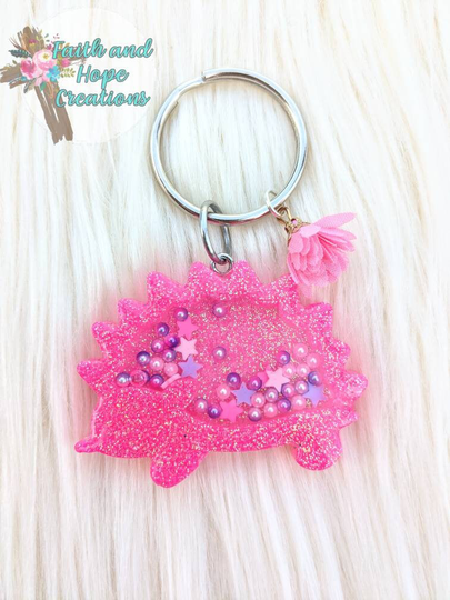 Hedgehog Shaker Keychain