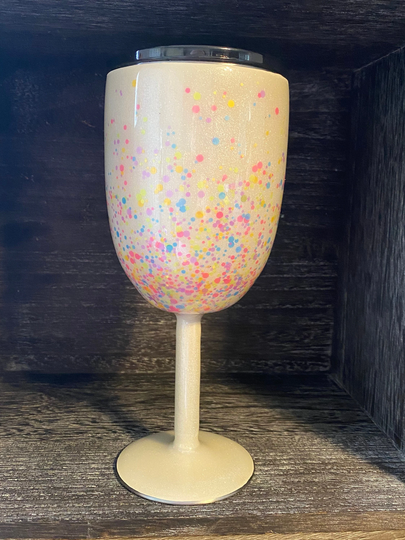 Funfetti Cupcake Wine Glass