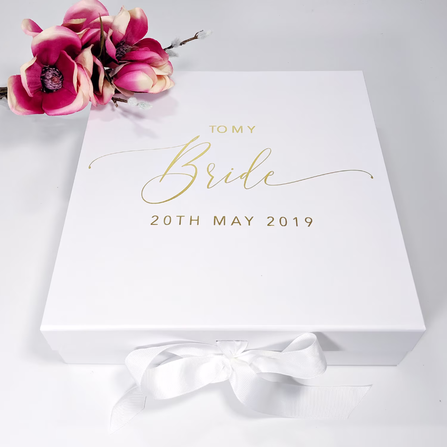 Personalised To My Bride Gift Box | Wedding Day White & Gold Luxurious Large