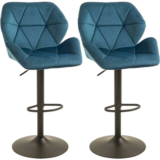 Set Of 2 Luxurious Velvet-Touch Bar Stools