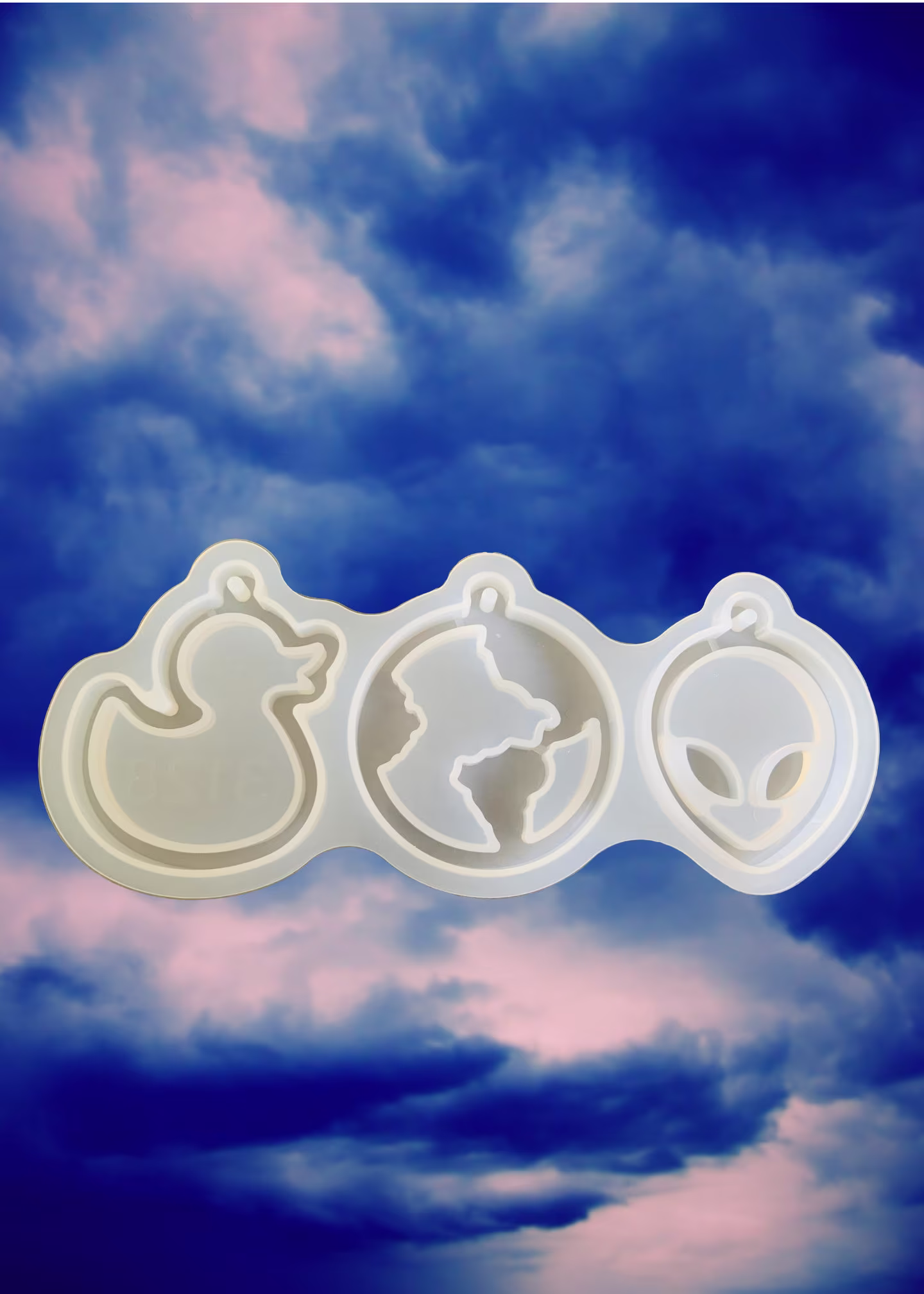3Pcs Shaker Mould Set , Duck World Map Alien Craft Resin Keyring
