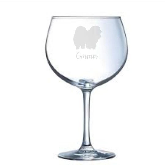 Personalised Chow Engraved Gin Glass, Gift, Dog Gift, Owner, Glass