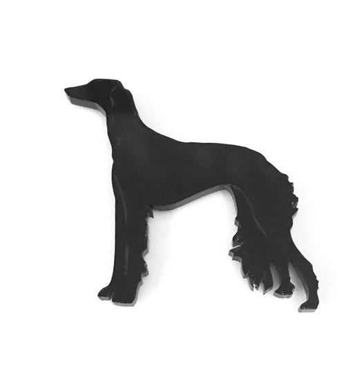 Saluki Dog Fridge Magnet in Black