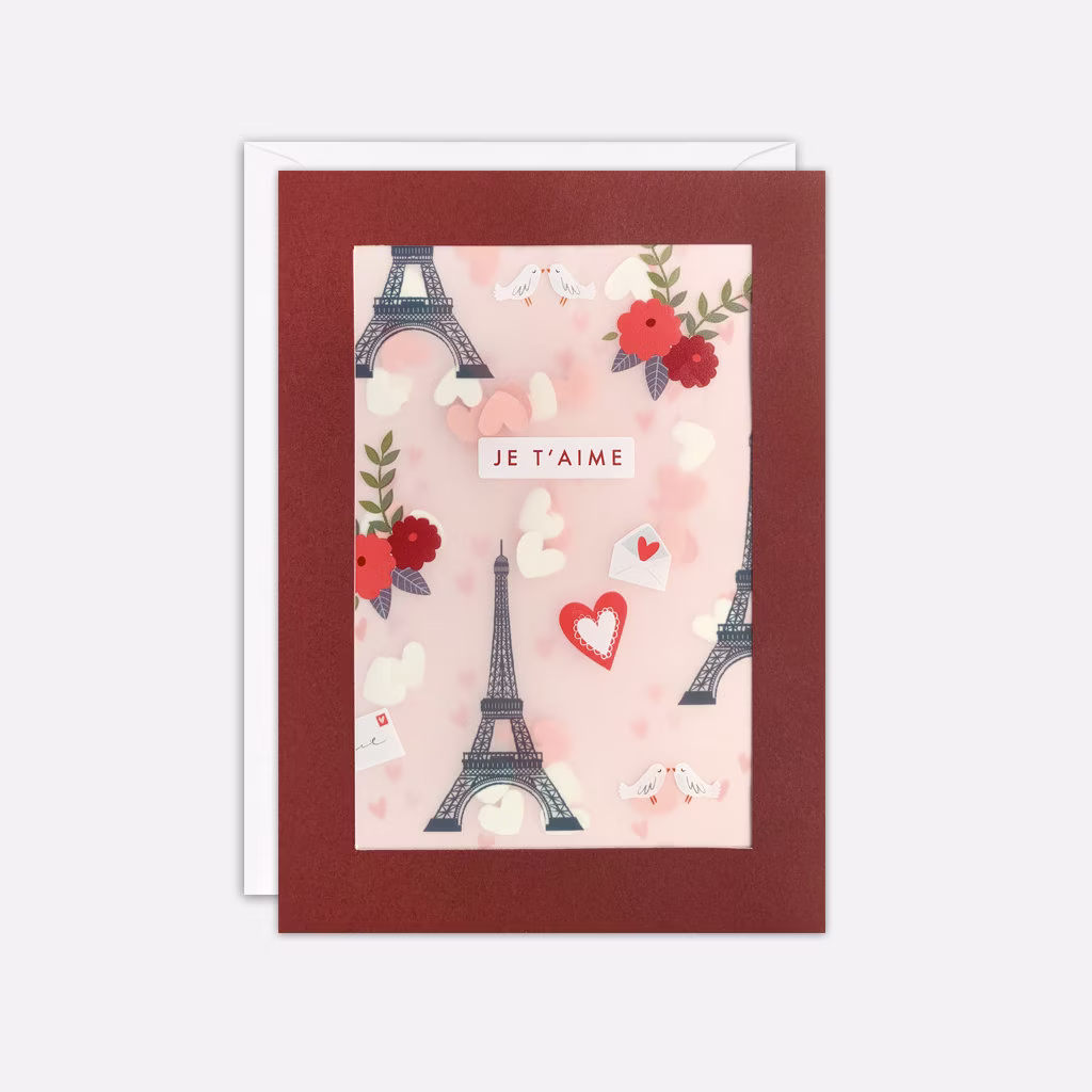 Paris Valentine's Day Card With Paper Confetti - Shakies By James Ellis