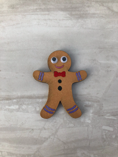 Gingerbread Man Novelty Magnet, Wooden Magnet Perfect For Christmas
