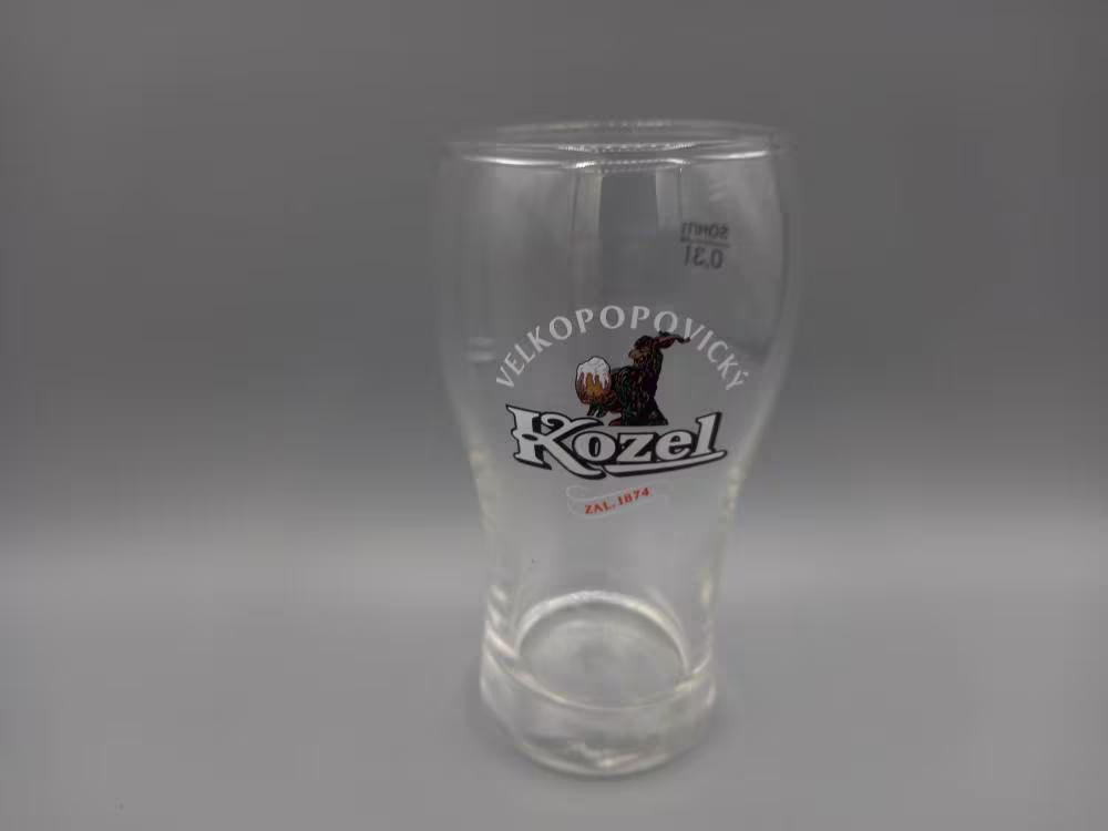 Velkopopivicky Kozel 0.31, Branded Vintage Beer Glass, Bar Ware