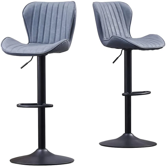 Velvet Upholstered Height Adjustable Bar Stools