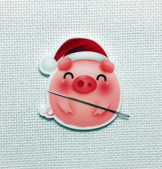 Festive Piggy Pig Needle Minder For Cross Stitch | Embroidery Cover Diamond Painting