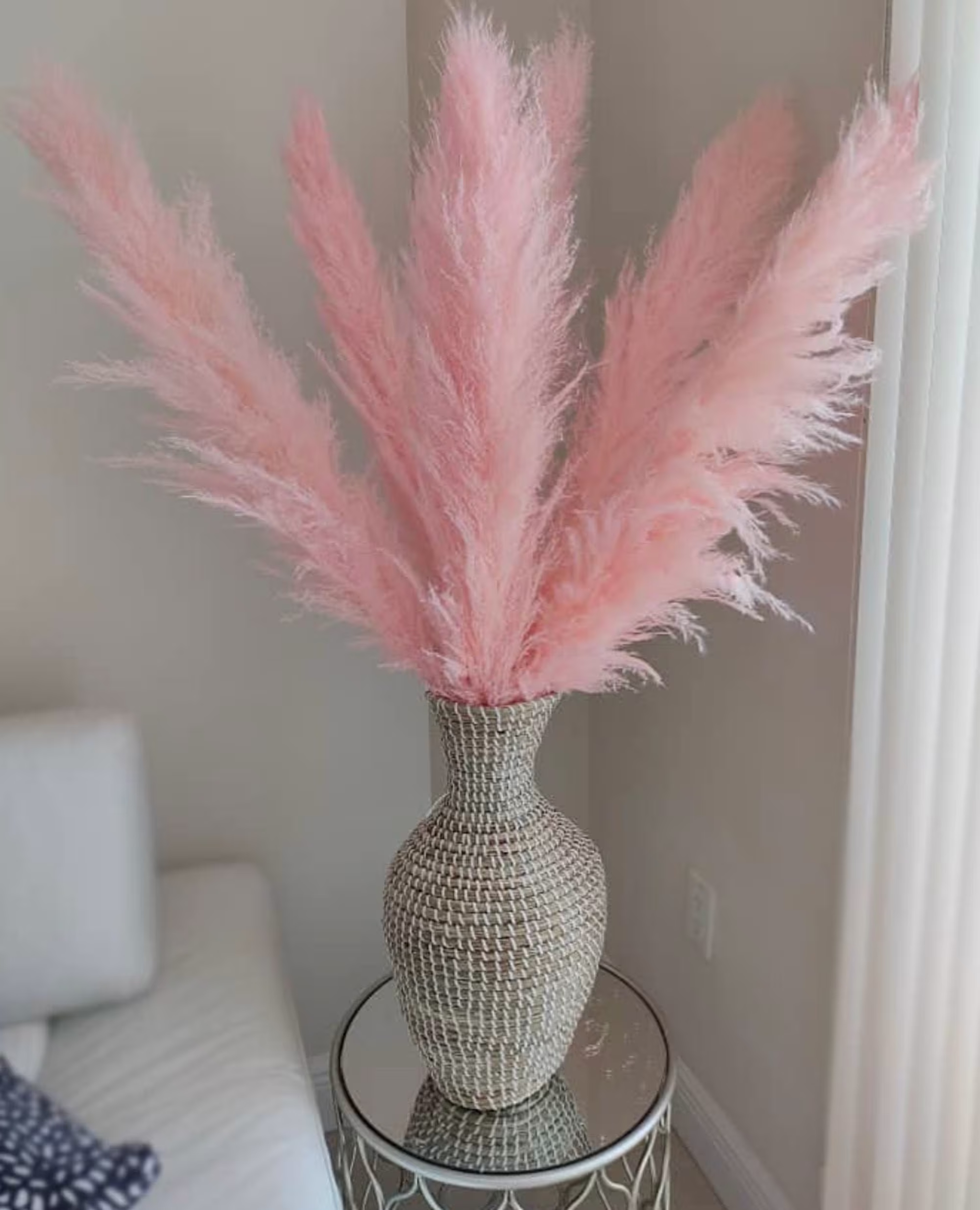 Extra Large Pink Pampas Grass 4Ft | Dried For Interior Decoration Wedding Floral Decorations Jumbo