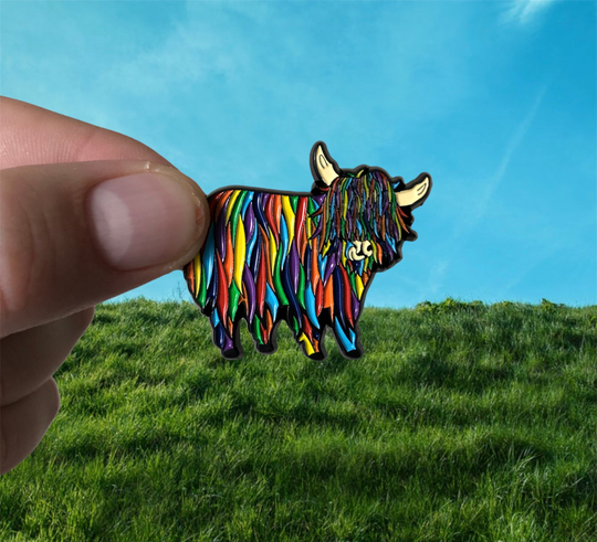 Rainbow Highland Cow Magnet/Fridge Refrigerator
