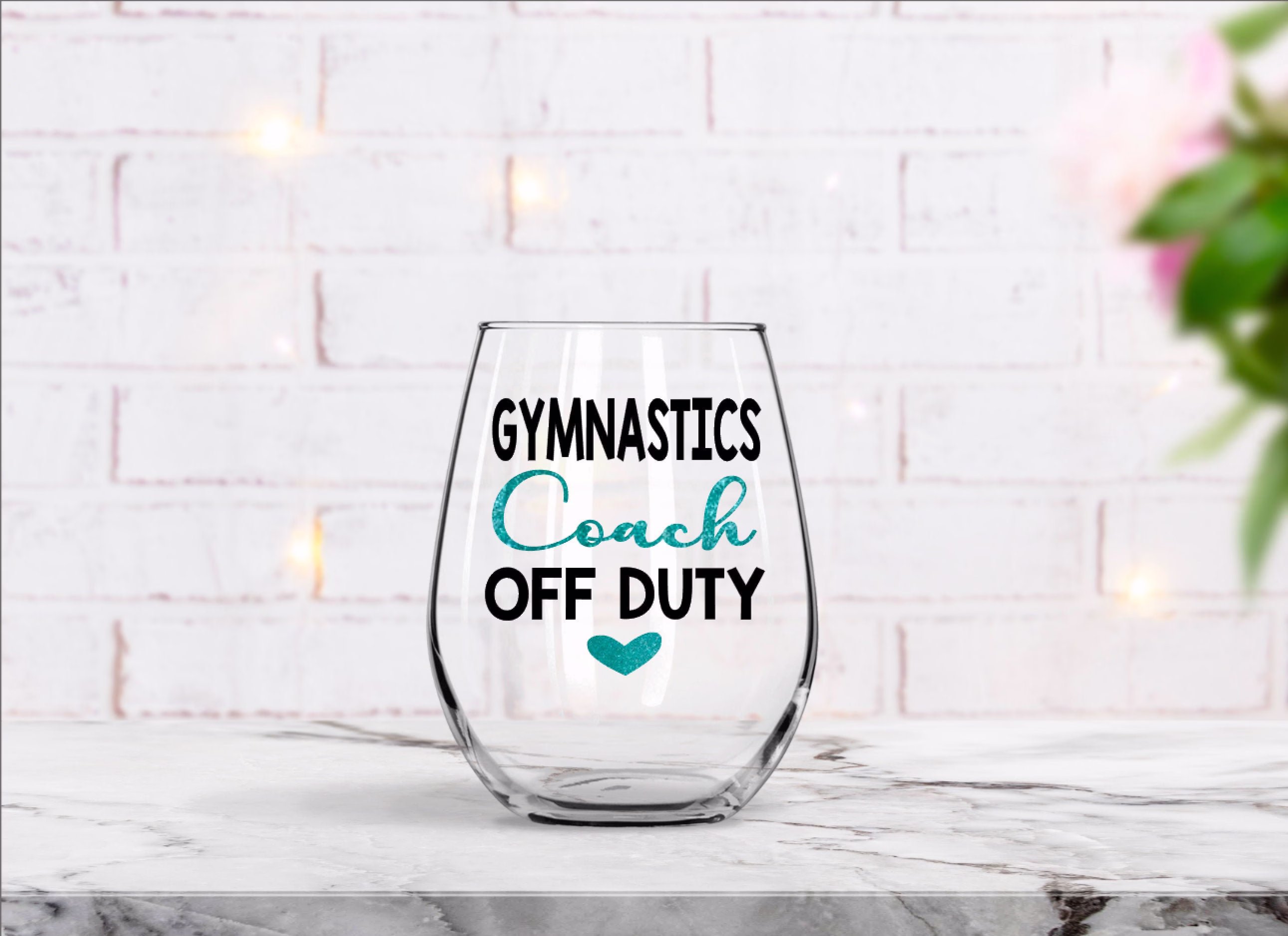 Gymnastics Coach Gift, Gift For Coach, Wine Glass, Birthday, Off Duty High School