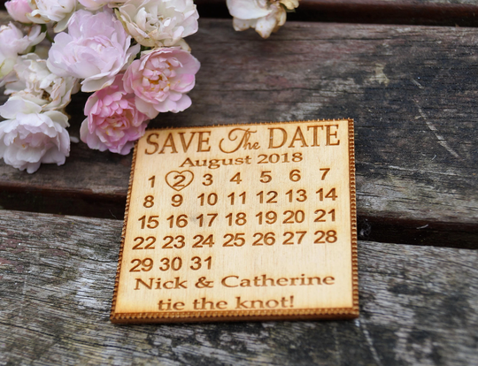 Wooden Save The Date Magnet, Wedding Stationery, Invitation, Wedding Invitations Rustic, Rustic Date