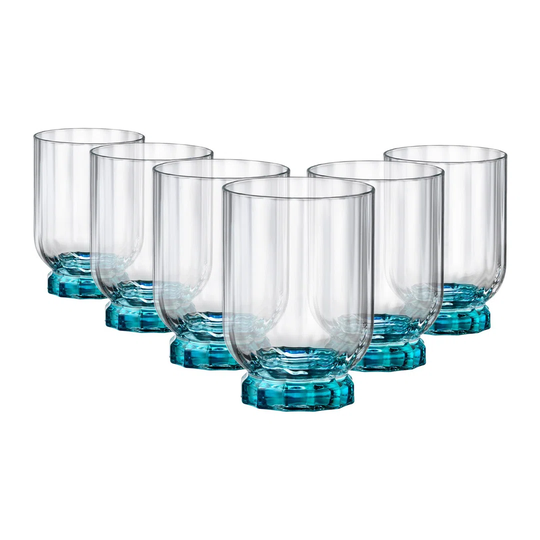 Bormioli Rocco Florian Whisky Glasses - 300Ml - Blue - Pack Of 6