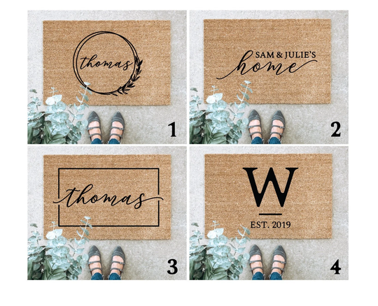 Welcome Mat Custom Doormat Housewarming Gift Wedding For Couples Anniversary Personalized Door