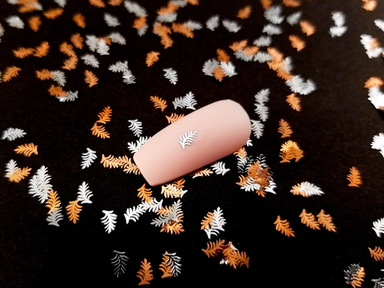5mm Silver Toned Metal Kawaii Pine Needles Leaf Cabochons, Cute Nail Art Cabs, Card Resin Charms, Floral Shaker Embellishments