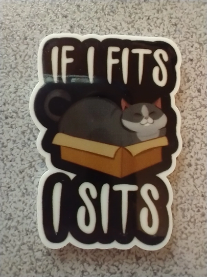 If It Fits, I Sits Cat Needleminder, Cross Stitch