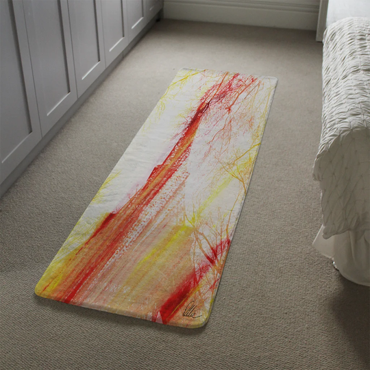 Kwan Fury Designer Shaggy Red/Yellow Rug
