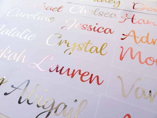 Vinyl Stickers Name, Handwritten, Water Bottle Decal, Wedding Box Favor, Hen Party, Baby Shower, Bridesmaid Proposal, Envelope Decor
