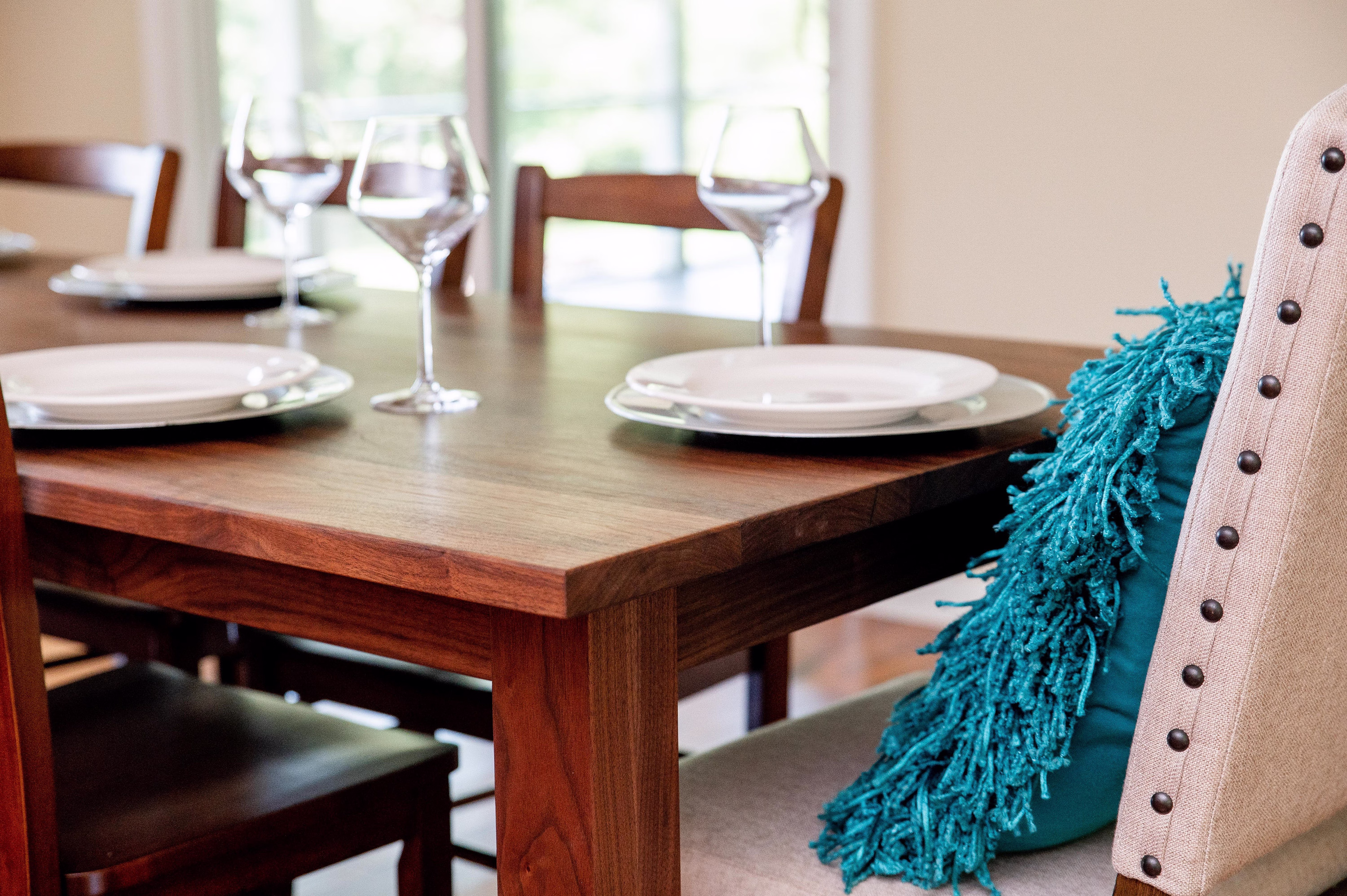 Shaker Dining Table, Walnut Table With Wooden Legs, Dine Family Kitchen Parson