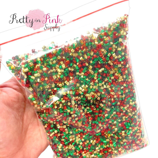 Tinsel Christmas Mix | Red, Green, & Gold Ribbon Curls Christmas Curl Confetti