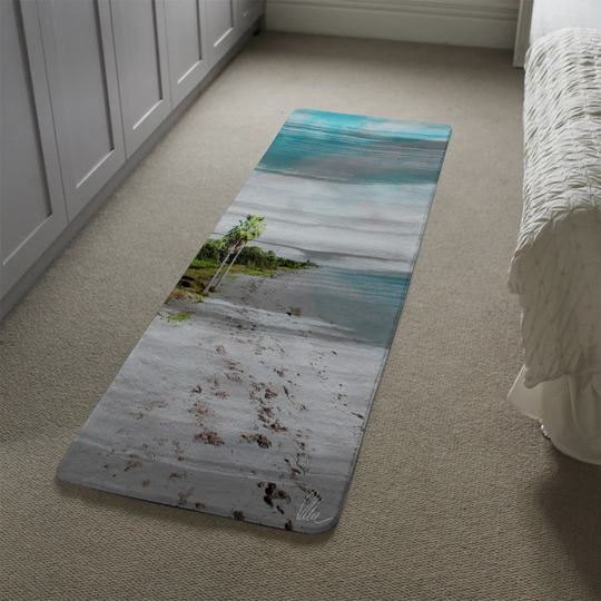 Mangum S and B Beach Designer Shaggy Grey/Turquoise/Green Rug