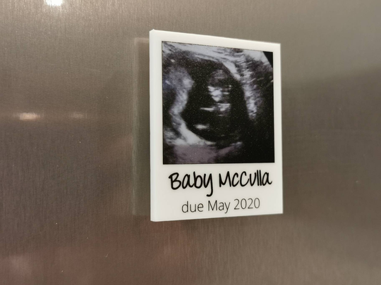 Baby Announcement Ultrasound Scan Photo Fridge Magnet