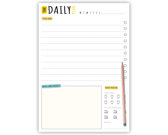 Daily Planner Notepad | Desk Pad To Do List A5, A4 Agenda & Organiser Productivity