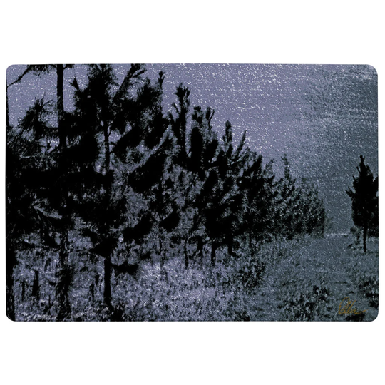 Meadowbrook Star Tree Line Designer Shaggy Black/Grey Rug