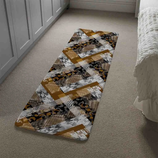 Mayle Snake Skin Designer Shaggy Brown/Grey/Black Rug