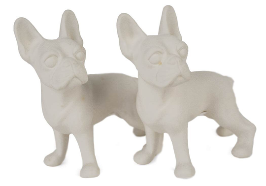Boston Terrier Handmade Unpainted Ceramics Cruet Set Mini Unglazed | 8cm X 8cm