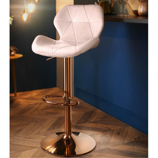 Freya Barstool - Blush with Rose Gold Base Home Stool Seat Kitchen Bar Decor