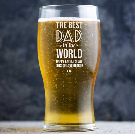 Personalised Beer Glass, Custom Engraved Pint Glasses, Personalized Gift, Birthday Gift - Best Dad