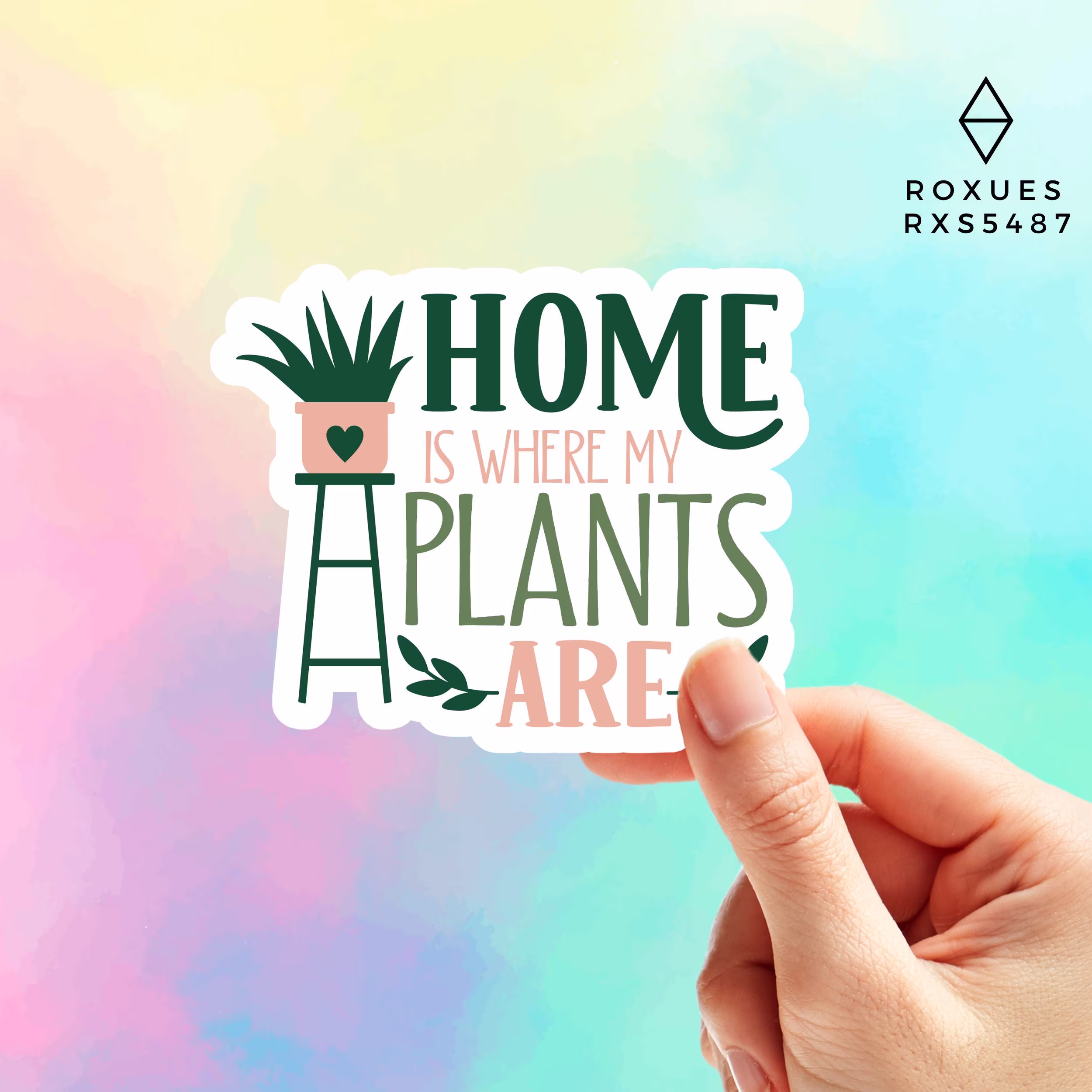 Home Is Where My Plants Sticker Plant Succulents Ecologist Nature Funny Stickers For Laptop Macbook Pro