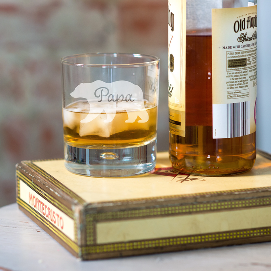 Papa Bear Whisky Glass, Glass For Dad, Gifts For Quality Glassware, Gift Boxed