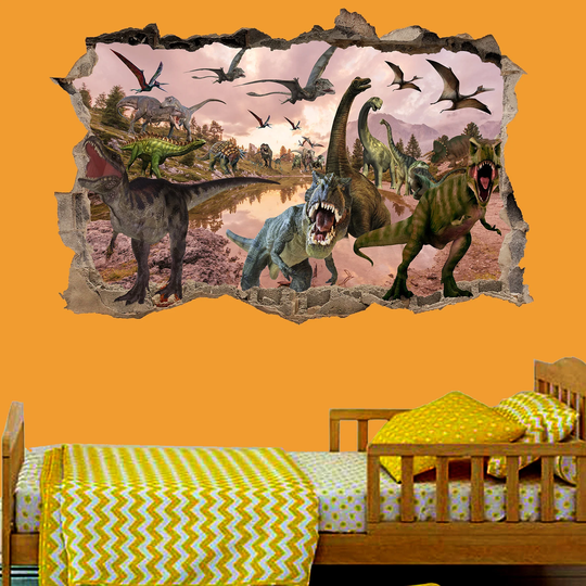 Old World Dinosaurs Wall Sticker Mural Poster Decal Room Office Nursery Decor Id630