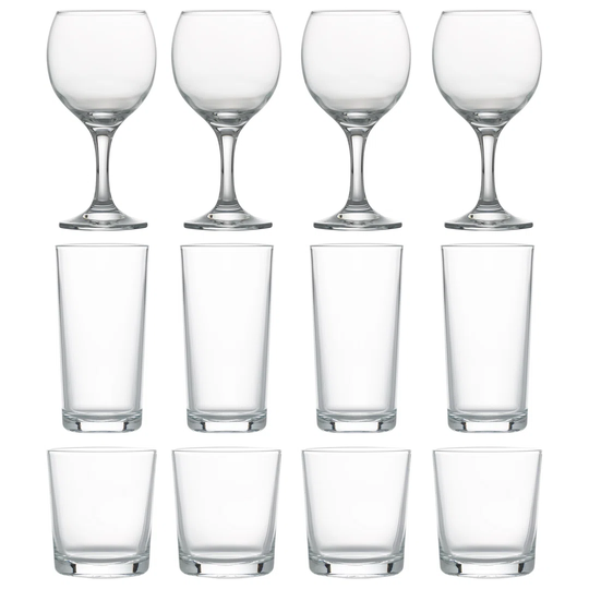 Essentials 12 Piece Assorted Glassware Set